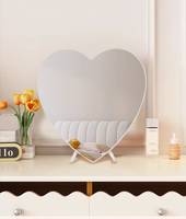 Vente en gros d'affichage d'images personnalisé miroir magique personnalisé cadre photo Art déco miroir de maquillage circulaire à lumière LED en plastique bricolage