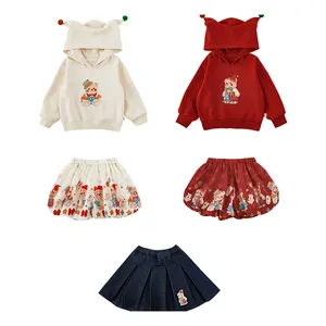 High Quality Cartoon Circus Series Girls Sets Clothings Boutique Hoodie and Shorts Kids 2 Piece Outfits Suit Set For Girls