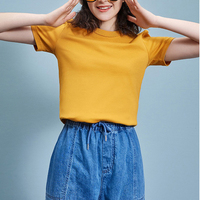 T-shirt court à manches courtes pour femme, coupe ajustée, 100 % coton tricoté, respirant, streetwear, sport, décontracté, haute qualité