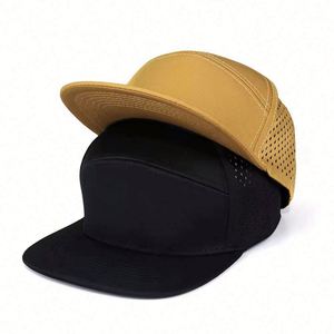 Gorra Snapback de Moda de Secado Rápido, Impermeable, con Orificios Cortados con Láser, Visera Plana, Logotipo Personalizado, 6 Paneles, 100% Malla de Poliéster, Unisex - Product Image 4