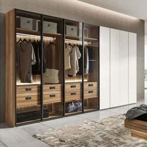 Armoire moderne à 2 portes en bois avec serrure, penderie modulaire en contreplaqué pour la maison, l'atelier, la salle de sport ou l'école - Product Image 1