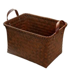 Caja de almacenamiento de ratán, cesta rectangular hecha a mano de 24x22x14cm para organizador de juguetes - Product Image 5