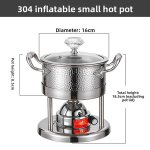 Marmite à nouilles instantanées multifonctionnelle <span class=keywords><strong>en</strong></span> acier inoxydable de luxe, petite, avec couvercle <span class=keywords><strong>en</strong></span> verre trempé, légère, pour gaz - Product Image 6