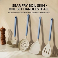 Ensemble d'ustensiles de cuisine en silicone pour usage domestique, cuisson et pâtisserie, gadgets et outils de cuisine