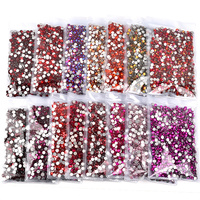 BOBOHOO Bling cristal rouge série verre Flatback strass Non Hot-fix strass pour ongles bricolage vêtements sacs robes
