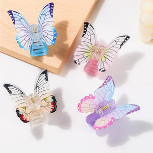 Pince à cheveux papillon mignonne en PVC, style animal, accessoires pour cheveux - Product Image 1