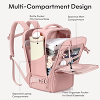 Bagages à main personnalisés approuvés par les compagnies aériennes, 30L/40L, sac de voyage pour week-end, sac à dos professionnel pour ordinateur portable 15,6"/17" avec poche pour bouteille d'eau