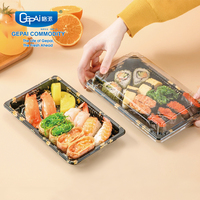 Plateau à sushi en plastique de haute qualité avec couvercle propre pour servir et stocker des assiettes et des bols en plastique durables pour sushis