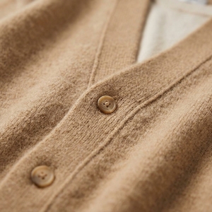Premium Woolen <strong>Cardigan</strong> <strong>Men's</strong> V-Neck Knitted Sweater Old Money Style Retro Camel Pullover for High-end Boutique - Product Image 4