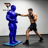 PILOTSPORTS Sac de frappe en silicone sur mesure en forme de torse humain, mannequin d'entraînement de boxe autoportant avec semelle extérieure en acier à ressort intégré
