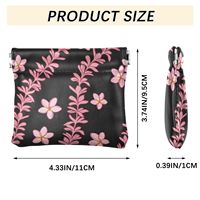 Petits porte-monnaie et pochettes à motif de fleurs roses d'Hawaï, mini porte-monnaie en cuir pour femmes avec fermeture magnétique