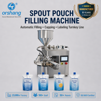 Machine de remplissage et de bouchage automatique Orshang économique pour sachets à bec verseur, pour sacs de boissons, haute vitesse 1200 sachets/heure, contrôle PLC, servomoteur