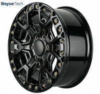 Jantes forgées en fibre de carbone marbrée véritable, finition noir brillant, multi PCD, pour pick-up, SUV, modification tout-terrain