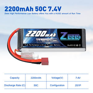 जी 2s लिपो बैटरी 7.4v 2200mah 50c सॉफ्ट केस बैटरी के लिए डियान कनेक्टर के साथ डीएन कनेक्टर के साथ - Product Image 5