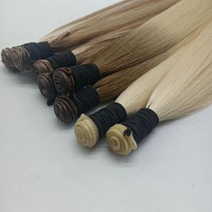 Extensions de cheveux naturels Remy en gros, <span class=keywords><strong>blond</strong></span> platine, double trame Genius, style ondulé soyeux - Product Image 4