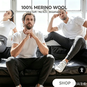 Sous-vêtement thermorégulateur anti-transpiration en <span class=keywords><strong>laine</strong></span> mérinos anti-odeurs – Fini les taches de sueur – T-shirt - Product Image 1