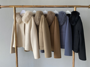 <span class=keywords><strong>Cappotto</strong></span> invernale a maniche lunghe con cerniera sottile morbido e spesso ingrosso <span class=keywords><strong>cappotto</strong></span> di lusso in lana <span class=keywords><strong>Cashmere</strong></span> a doppia faccia pelliccia di volpe da <span class=keywords><strong>donna</strong></span> - Product Image 5