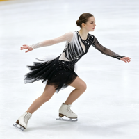 Robe de patinage asymétrique noire et blanche pour enfants et adultes, à manches longues en maille, avec strass et plumes, pour spectacle de patinage artistique