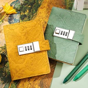 Carnet magnétique A7 en cuir PU, best-seller, avec verrouillage par mot de passe, pages lignées, logo personnalisé, mini-agenda étudiant, 100 feuilles - Product Image 3
