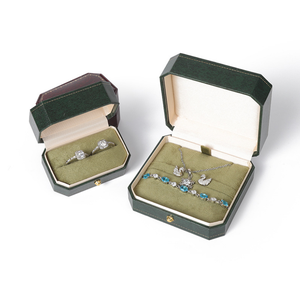 Luxury Octagonal <b>Jewelry</b> Packaging <b>Box</b> With Gold <b>Stitch</b> Soft Suede Lining Multi Sizes Custom Logo <b>Jewelry</b> Storage <b>Box</b> - Product Image 3
