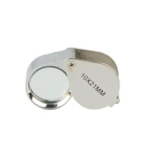 Metal Jewelry Loupe gold 30X21mm magnifier glass lens