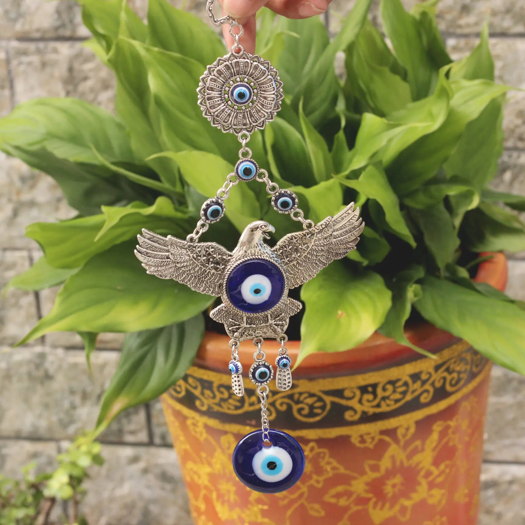 Hot Koop Kalkoen Nazar Blue Evil Eye Eagle Muur Opknoping Groothandel Exorcism Amulet Bless Veiligheid Ornament
