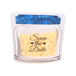 wholesale custom Stand Up food packaging mason jar plastic bag Transparent frosted zippered bag