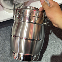 Pot isotherme à double couche en acier inoxydable Conteneur de stockage portable pour réchauffer les aliments Boîte à lunch Boîte à bento en métal avec poignée