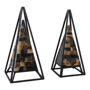 Sculture Decorative a Forma di Piramide in Ferro e Resina per Soggiorno, Ufficio, Bagno, Scaffale e Tavolino da Caffè - Product Image 2