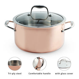Tri Ply Stainless Steel Casserole <b>Pot</b> With Lid - Product Image 3