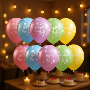 Globos de Cumpleaños Party Love, 30 cm, Redondos de Aluminio, Paquete de 10, Decoración para Fiestas, Celebración de Cumpleaños - Product Image 2