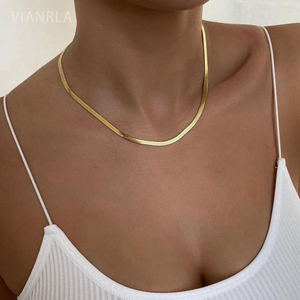 Vianrla thép không gỉ Vòng cổ 4mm chiều rộng rắn chuỗi 18K vàng PVD mạ đồ trang sức thời trang - Product Image 5