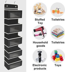 Organisateur suspendu pliable en tissu non tissé avec poches transparentes pour jouets, idéal pour salon, chambre et chambre d'enfant - Product Image 6