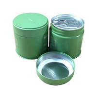 Boîtes en étain noir mat pour le stockage des aliments - forme ronde, bouchon à vis pour le thé, la poudre de matcha, les bonbons et le chocolat