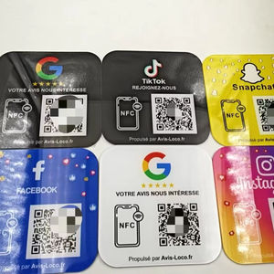 Autocollants NFC <span class=keywords><strong>Google</strong></span> Review, en acrylique avec code QR, personnalisables, idéaux pour attirer le trafic vers les boutiques en ligne transfrontalières. - Product Image 1