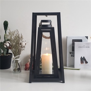 Lot De 2 Artisanal La Lanterne En Métal avec support Caractéristiques Doucement Plateau Incurvé Et Arrondie Manche Lanterne - Product Image 3