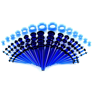 50 Pieces Ear Stretching Kit 14G-<strong>00G</strong> Acrylic Tapers <strong>Plugs</strong> + Silicone Tunnels Ear Gauges Expander Set Body Piercing Jewelry - Product Image 5