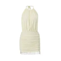Robe moulante pour femme, dos nu, coupe ajustée, couleur unie, mode automne, personnalisable