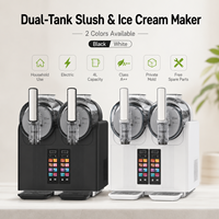 Machine à glaces puissante 460W avec boîtier ABS et double cylindre pour la création de desserts maison lors de vos week-ends en famille