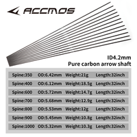 ACCMOS  +/-0.001\" Haute précision ID 4.2mm Flèche en carbone pur 32 pouces Spine 250-1000 pour arc et flèche DIY