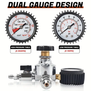 CGA580 Dual Gauge Nitrogen Regulator bir tong sistem dengan 0-100 PSI tekanan 5/16 "& 1/4" outlet untuk Draft bir, Homebrew - Product Image 2