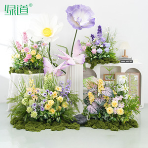 Bouquet de fleurs artificielles Greenway, roses, pivoines, marguerites, lys de la vallée en plastique pour décorations intérieures et extérieures - Product Image 2