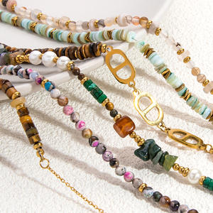 Collar de Perlas Multicolor con Diseño Geométrico, Cierre de Oro de 18K, Joyería de Fiesta, Estilo Veraniego para Mujer - Product Image 1