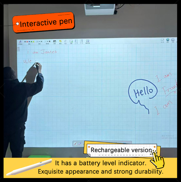 Smart Electronic Plastic Whiteboard Pen with Rechargeable Battery Infrared Interactive Digital Pen for Whiteboard