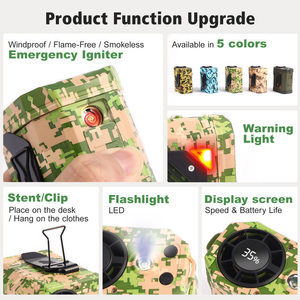 2026 Portable Waist-mounted <b>Fan</b> with Lighter Night Light Handheld 10000mAh High-speed Long Battery Life - Product Image 2