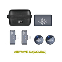 Luucco AirWave Mini K2 senza fili Lavalier microfono risvolto per iPhone Android DSLR telecamere USB-C Live Streaming Youtube registrazione