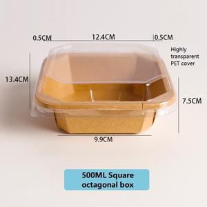 Caja de papel Kraft para llevar, caja para cortar frutas, contenedor de embalaje de frutas, postre, comida ligera, ensalada, fiambrera, cuenco de papel desechable - Product Image 6