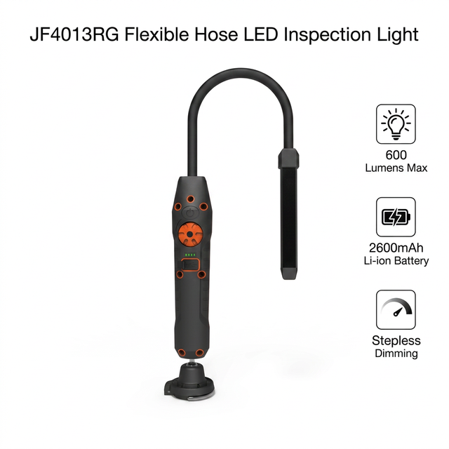 Magnetic Slim Inspection Lamp Strong Magnet Mount Flexible Rubber Arm Compact Portable Work Light