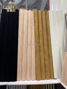 Panneau mural flexible en MDF recouvert de suède, à lattes en <span class=keywords><strong>bois</strong></span>, pour revêtement mural décoratif courbé, type tambour, <span class=keywords><strong>vertical</strong></span> et roulant - Product Image 4