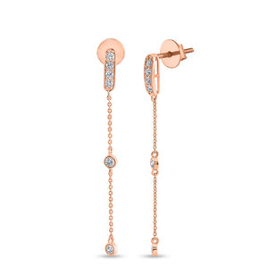 Pendientes de cadena de oro rosa modernos, joyería de moda colgante largo para fiestas nocturnas y ocasiones especiales de la India - Product Image 2